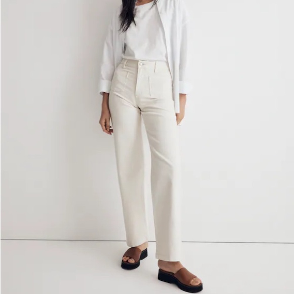 Nwt Madewell The Perfect Vintage Wide-Leg Jeans Cream